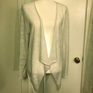 Torrid White Slub Drape Front Cardigan Size 1